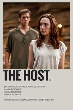 the host movie poster with two people standing next to each other