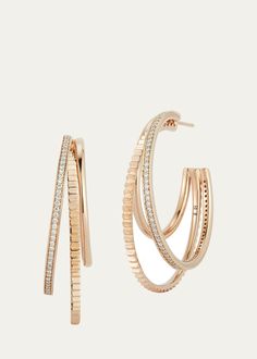 Walters Faith Clive 18K Rose Gold Diamond Triple Hoop Huggie Earrings - Bergdorf Goodman Timeless Rose Gold Hoop Earrings For Anniversary, Elegant Rose Gold Hoop Diamond Earrings, Timeless Rose Gold Hoop Earrings For Formal Occasions, Timeless Rose Gold Hoop Earrings For Formal Events, Rose Gold Hoop Diamond Earrings, Elegant Rose Gold Hoop Earrings For Everyday Luxury, Luxury Pierced Diamond Hoop Earrings, 14k Rose Gold Fine Jewelry Hoop Earrings, 14k Rose Gold Hoop Earrings Fine Jewelry