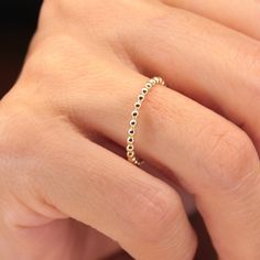 Solid Gold Dot Ring , Gold Beaded Ring , Dot Ring , Solid Gold Ring , Stackable Gold Ring , Stack Ring Dot Ring, Gold Dot, Stack Ring, Ringe Gold, Curved Wedding Band, Gold Ring Stack, Gold Dots, Solitaire Diamond, Diamond Solitaire Rings