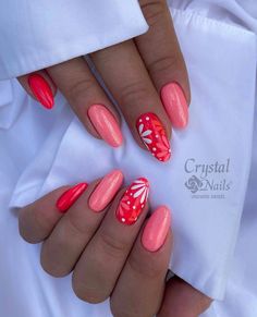 Pink And Red Nail Designs, Summer Toe Nails, Simple Gel Nails, Vibrant Nails, Builder Gel, Nails Only, Expecting Parents, Shellac Nails, Mixed Feelings