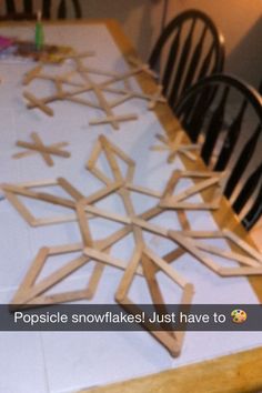 popsicle snowflakes just have to be cut out and put on the table