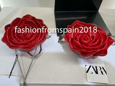 #ad Great shopping ideas for ZARA NEW WOMAN ROSE MINAUDI?RE FLORAL CLUTCH BOX BAG RED 6366/310, Fashion Women's Bags Floral Clutches, Zara New, Women Rising, Shopping Ideas, Box Bag, Magnetic Clasp, New Woman