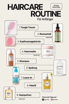 Die richtige Reihenfolge für die perfekte Haarroutine! :) - Produkte sind in meinem Linktree verlinkt! Manche findet ihr im amazon Shop, und manche in ShopMy. <33 - - - Themen: Haircare, Hairstyles, Haircareroutine, Hairroutine, Hairroutine für Anfänger, Tangle Teezer, Rosmarinöl, Mielle, Kopfmassagebürste, Scalp brush, Haarmaske, Shampoo, Spülung, Leave-In, Balea leave-In, Olaplex, Olaplex Öl, Olaplex Oil, Haarparfum, Gisou hair perfume, Gisou, Haarpflege  #hairroutine #hair #haarroutine #haircareroutine #haarpflege #haarpflegeroutine #gisou #olaplex #haircare #deetangler #tangleteezer #mielle #miellerosmaryoil #miellerosmarinöl #scalpbrush #shampoo #conditioner #hairmasks #balea #hairperfume Haircare Routine Steps, Perfume Gisou, Olaplex Oil, Gisou Hair Perfume, Gisou Hair Oil, Vish Kk, Gisou Hair, Scalp Brush, Long Shiny Hair