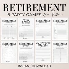 printable retirement games for him and her