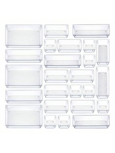 clear plastic trays with dividers and lids for food storage, set of 12