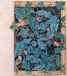 an intricately decorated panel with birds and flowers