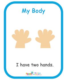 two hands with the words'my body i have two hands'in blue frame