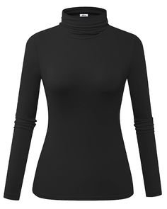 PRICES MAY VARY. 100% Modal. Soft wear and light weight. Colors may look differently on individual monitor due to the color setting and lighting etc. Long sleeve t-shirt with turtle neck. Size XS Length 24in, Size S Length 24.6 in, Size M Length 25in, Size L Length 25.4 in, Size XL length 25.8 in, Size 2XL Length 26.4 in. Fabric elasticity is very good, suitable for different body fit. Ultra feminine design, especially for Home, shopping, vocation, ect. Everyday wear. Washing Instruction : Item Black T Shirt Long Sleeve Woman, Long Sleeve Turtle Neck Shirts, Undershirts Women Long Sleeve, Womens Turtleneck Shirt, Black Turtle Neck, Turtleneck T Shirt, Turtleneck Shirt, Womens Turtleneck, Brunch Outfit