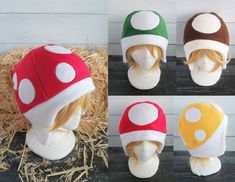 This mushroom hats is made of fleece and felt. ⫸ Perfect for: fans, cold weather, costumes, or conventions. Very warm! ⫸ Size: Fits anyone age 5+, one size fits most. Circumference about 24-25 in. ⫸ Care instructions: I recommend hand wash but should be fine in machine wash cold. Mushroom Hats, Weather Costumes, Mushroom Hat, Hat Patterns To Sew, Fleece Hat, Hat Patterns, Gray Eyes, Skull Cap Beanie, Skull Cap