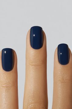 Marine Blue Nails, Short Manicured Nails, Shalac Nails, Navy Blue Nails, Blue Nail, Elegant Nails, Nail It