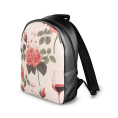 Elegant Formal Standard Backpack, Elegant Rectangular Backpack, Elegant Leather Backpack For Travel, Elegant Leather Backpack For Formal Use, Elegant Leather Backpack, Office Canvas, Wine Stickers, Wine Wall Art, Blooming Garden