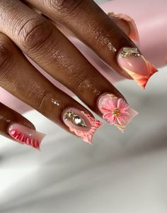 Jhene Aiko Concert Nails, Jhene Aiko Nails, Nail Crystal Designs, Flirty Nails, Shorties Nails, Concert Nails