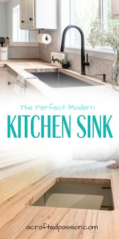 the perfect modern kitchen sink is featured in this article