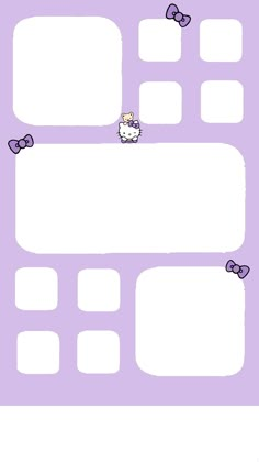 an animal is sitting on top of a purple background with white squares and small dots