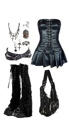 2000s Goth Outfits, Vampy Aesthetic, Mallgoth Outfits, New Years Party Outfit, Pants Aesthetic, Embrace Your Dark Side, Aesthetic Bag, Coquette Grunge, Fest Outfits