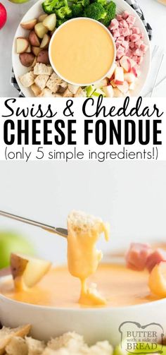 cheese fondue is an easy appetizer that's ready in less than 5 minutes