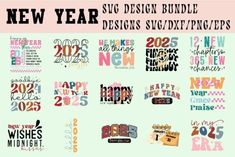 the new year design bundle is available for everyone to use on their website or in print