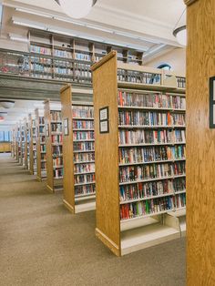 an empty library filled with lots of books