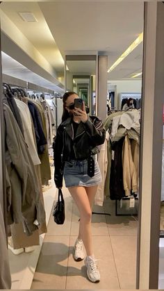 #backtoschooloutfits #outfits #outfitoftheday #outfitinspo #fits #fit #outfit #universityaesthetic #university Skirt Outfits Summer Aesthetic, New Year Fits, Leather Jacket Styling, Jacket And Skirt Outfit, Outfit With Leather Jacket, New Year Outfit Ideas, Outfits With Skirts, New Year Outfits, Fall Skirt Outfits