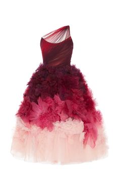 Balletcore Fashion, Sakura Fashion, Tull Dress, Organza Midi Dress, Red Tulle Dress, Party Dress Red, Lace Evening Dresses, Color Dress, Marchesa