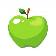 an apple with a green leaf on it