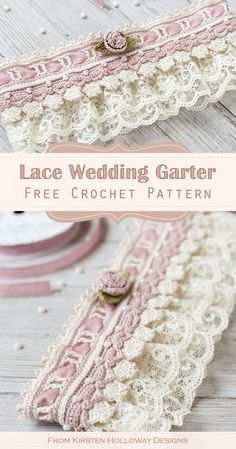 the lace wedding garter is made from crochet