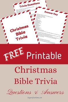 three christmas trivias with the text free printable