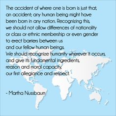 a world map with the words martha nussoum on it and an image of a blue