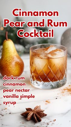 a drink with cinnamon, pear and rum in it