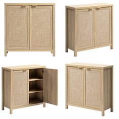 four different views of the same cabinet