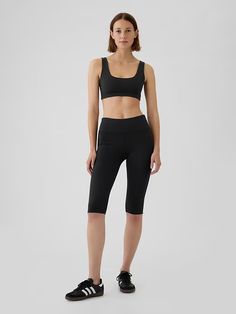 GapFit High Rise Power Cropped Leggings | Gap Sporty Leggings With Contoured Waistband And Medium Support, Gym Leggings With Contoured Waistband And Medium Support, Medium Support Gym Leggings With Contoured Waistband, Compressive Activewear With Contoured Waistband In Elastane, Athleisure Leggings With Contoured Waistband, Medium Support, Medium Support Leggings With Contoured Waistband For Workout, Compressive Sportswear Yoga Pants In Recycled Polyester, Medium Support Seamless Elastane Activewear, Seamless Medium Support Elastane Activewear