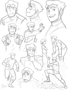 an image of some character sketches for the animated movie star trek, which was drawn in pencil