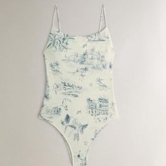 Gorgeous Swimsuit I Bought But Got The Wrong Size :( Super Soft And Comfortable Though! Casual Printed One-piece Bodysuit, Zara Summer Beach Bodysuit, Zara Summer Bodysuit For Beach, Blue Cotton Beach Bodysuit, Sleeveless Tropical Print Bodysuit For Summer, Blue Printed Summer Bodysuit, Zara Summer Bodysuit, Summer Cotton Lined Bodysuit, Blue Cotton Bodysuit For The Beach