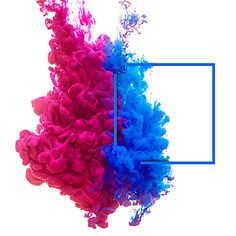 red and blue ink are mixed together in the shape of a square