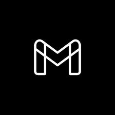 the letter m is made up of two thin lines, and it appears to be white