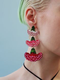 Step into a world of whimsy with our Carnation Statement Earrings. These playful blooms are super lightweight for their size and are made from acrylic with hand-inked engravings. • Original design• Hand-inked details• Sterling silver earring posts & butterflies• Lightweight for their size - only 9g per earring• FSC approved wood• Made in England• Beautifully handcrafted• Comes in gift packaging Playful Jewelry, Wolf Moon, Earring Posts, Silver Earring, Jewelry Inspo, Clay Earrings, Pink Red