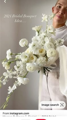 a woman holding a bouquet of flowers in front of her face with the caption from instagram com