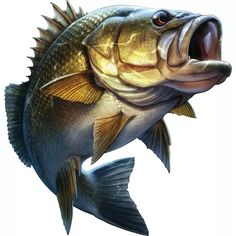 a large fish with its mouth open and it's teeth wide open, on a white background