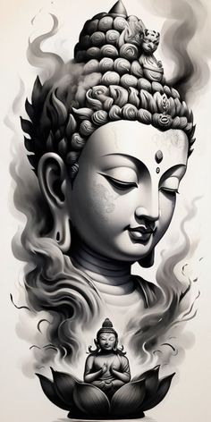 Statue Tattoo Design, Candle Tattoo Design, Buddha Design, Knight Tattoo, Buddha Art Drawing, Buddha Tattoos, Statue Tattoo