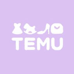 the word temu written in white on a purple background with an image of a cat