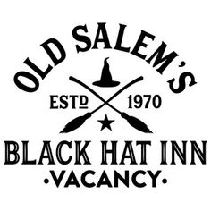 old salem's black hat inn vacany decal sticker for car window