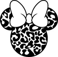 minnie mouse head with leopard print on it