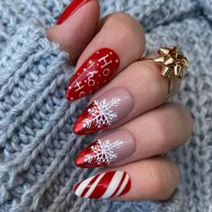 Please Comment With Any Questions Add To Your Bundles Cranberry Nails Designs, Red Snowflake Nails, Christmas Gift Nails, Christmas Nails 2023, Christmas Nails Red, Unghie Nail Art