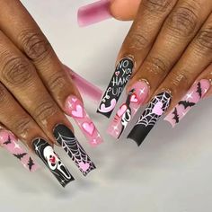 Comes With Stick On And Nail File I Have Many Styles Available Smoke Free Home All Reasonable Offers Accepted Bundle And Save Horror Nails, Holloween Nails, Halloween Acrylic Nails, Halloween Nail Designs, Halloween Nail, Halloween Nail Art, Pretty Acrylic Nails, Dope Nails