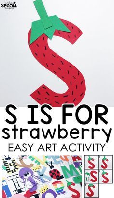 the letter s is for strawberry easy art activity