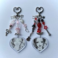 Charms For Keychains, Nana Earrings Anime, Nana Matching, Nana Keychain, Y2k Keychain, Nana Keychain Anime, Hachi Phone Charm Nana