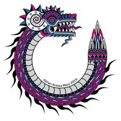 a dragon with an intricate design on it's head and tail, in the shape of a letter c