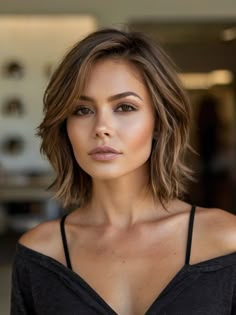 Short Braid Hairstyles, Short Braid, Rambut Brunette, Medium Hair Styles For Women, Style Shorts, Braid Hairstyles, Short Hair With Bangs