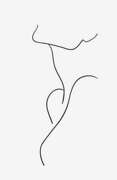 a black and white line drawing of a woman's face with her hair blowing in the wind