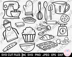 kitchen utensils svg files for cutting, cricutting and more